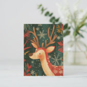 Weihnachts-Rentier-Grußkarte Postkarte (Stehend Vorderseite)