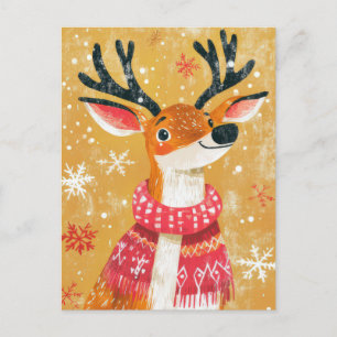 Weihnachts-Rentier-Grußkarte Postkarte