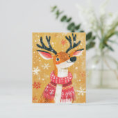 Weihnachts-Rentier-Grußkarte Postkarte (Stehend Vorderseite)