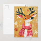 Weihnachts-Rentier-Grußkarte Postkarte (Vorne/Hinten)
