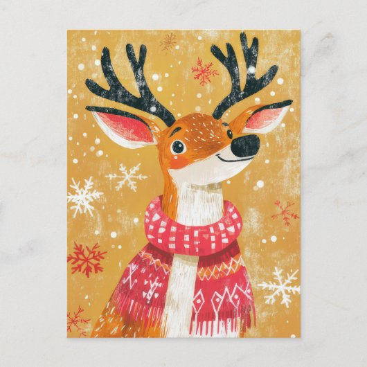 Weihnachts-Rentier-Grußkarte Postkarte (Vorderseite)