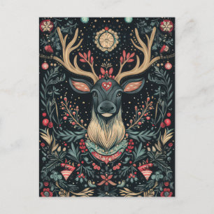 Weihnachts-Rentier-Grußkarte Postkarte
