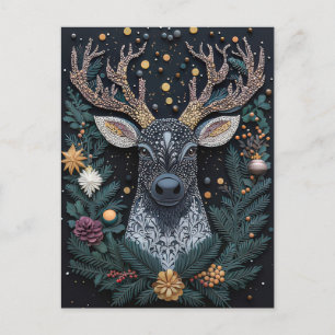 Weihnachts-Rentier-Grußkarte Postkarte