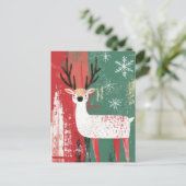 Weihnachts-Rentier-Grußkarte Postkarte (Stehend Vorderseite)