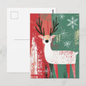 Weihnachts-Rentier-Grußkarte Postkarte (Vorne/Hinten)