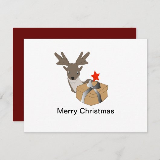 Weihnachts-Rentier-Grußkarten Postkarte (Vorne/Hinten)