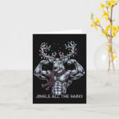 Weihnachts-Rentier-Gym-Workout-Jingle Karte (Gelbe Blume)