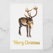 Weihnachts-Rentier handgemalt Karibik Wasserfarbe