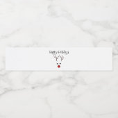 Weihnachts Rentier Happy Holidays Wasserflaschenetikett (Einzelnes Label)