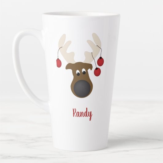Weihnachts-Rentier Hirsch Personalisiert 17oz Milchtasse (Links)