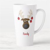 Weihnachts-Rentier Hirsch Personalisiert 17oz Milchtasse (Rechts)