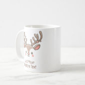Weihnachts-Rentier-Horn-Gesicht - Benutzerdefinier Kaffeetasse (Vorderseite Links)