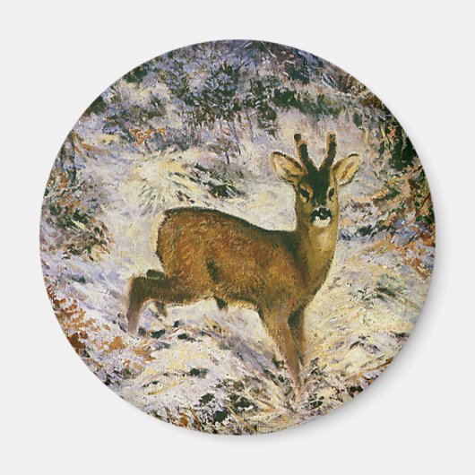 Weihnachts-Rentier im Winter-Forst Schnee Magnet (Vorne)