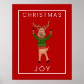 Weihnachts-Rentier in Cosy Sweater Art Print Poster (Vorne)
