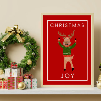 Weihnachts-Rentier in Cosy Sweater Art Print Poster
