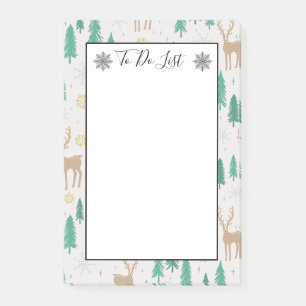 Weihnachts-Rentier in Evergreen Win To Do List Post-it Klebezettel
