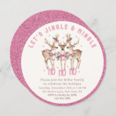 Weihnachts-Rentier Jingle & Mingle Festive Party Einladung (Vorne/Hinten)