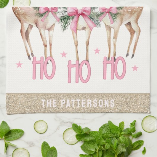 Weihnachts-Rentier Jingle & Mingle Personalisiert Geschirrtuch (Gefaltet)