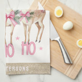 Weihnachts-Rentier Jingle & Mingle Personalisiert Geschirrtuch (Viertel Falte)
