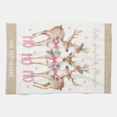 Weihnachts-Rentier Jingle & Mingle Personalisiert Geschirrtuch (Horizontal)