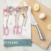 Weihnachts-Rentier Jingle & Mingle Personalisiert Geschirrtuch (Viertel Falte)