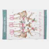 Weihnachts-Rentier Jingle & Mingle Personalisiert Geschirrtuch (Horizontal)