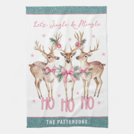 Weihnachts-Rentier Jingle & Mingle Personalisiert Geschirrtuch