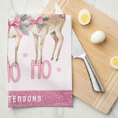 Weihnachts-Rentier Jingle & Mingle Personalisiert Geschirrtuch (Viertel Falte)