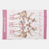 Weihnachts-Rentier Jingle & Mingle Personalisiert Geschirrtuch (Horizontal)