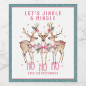 Weihnachts-Rentier Jingle & Mingle Personalisiert Weinetikett (Einzelnes Label)