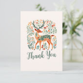 Weihnachts-Rentier-Kinderdusche 'Oh Deer' Dankeskarte (Stehend Vorderseite)