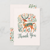 Weihnachts-Rentier-Kinderdusche 'Oh Deer' Dankeskarte (Vorne/Hinten)