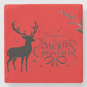 Weihnachts-Rentier Kunst, Dichtung und Musik Steinuntersetzer
