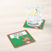 Weihnachts-Rentier-Lights Candy Canes Rechteckiger Pappuntersetzer (Vor Ort)