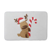 Weihnachts-Rentier mit Candy Cane Badematte (Vorderseite)