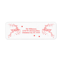 Weihnachts-Rentier Moderne Rote Wirbel Sterne