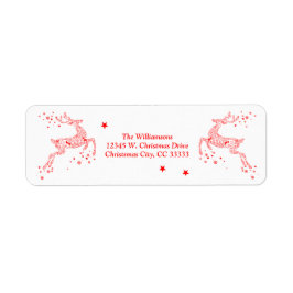 Weihnachts-Rentier Moderne Rote Wirbel Sterne