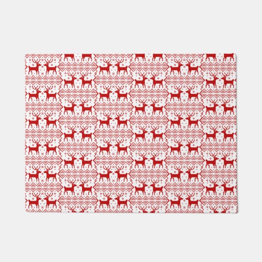 Weihnachts-Rentier-Muster Winter Themenurlaub Fußmatte (Vorderseite)