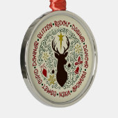 Weihnachts-Rentier-Namen Rudolf Ornament Aus Metall (Rechts)