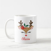 Weihnachts-Rentier-Niedlich-Gesicht Kaffeetasse (Links)