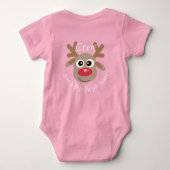 Weihnachts Rentier North Pole Sleigh Team Spaß Baby Strampler (Rückseite)