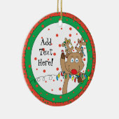 Weihnachts-Rentier-Ornament personalisieren Keramik Ornament (Rechts)