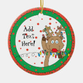 Weihnachts-Rentier-Ornament personalisieren Keramik Ornament (Vorne)