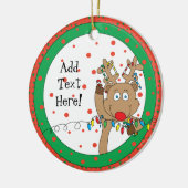 Weihnachts-Rentier-Ornament personalisieren Keramik Ornament (Links)