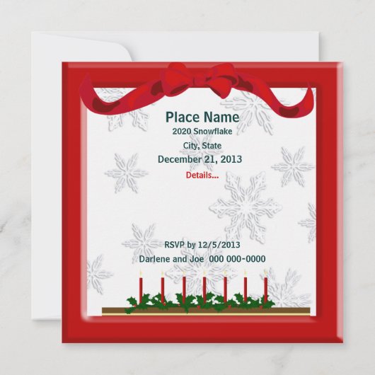 Weihnachts-Rentier-Party/Abendessen Einladung (Rückseite)