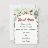 Weihnachts-Rentier-Party Dankeskarte (Vorderseite)