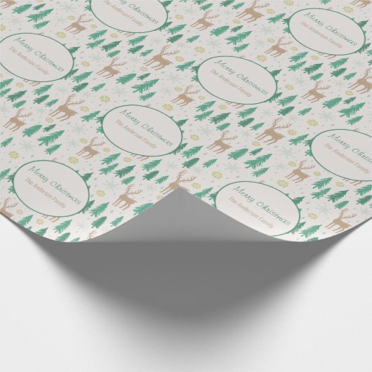 Weihnachts-Rentier-Pine Geschenkpapier (Ecke)