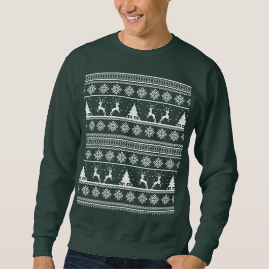 Weihnachts-Rentier-Pullovermuster Sweatshirt (Vorderseite)