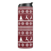 Weihnachts-Rentier-Pullovermuster Thermosbecher (Nach links gedreht)