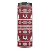 Weihnachts-Rentier-Pullovermuster Thermosbecher (Rückseite)